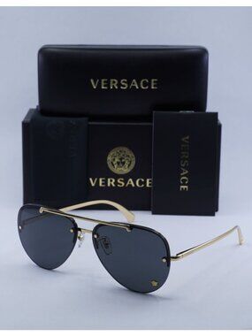 Versace VE2231 100287 Aviator Sunglasses – Gold / Grey